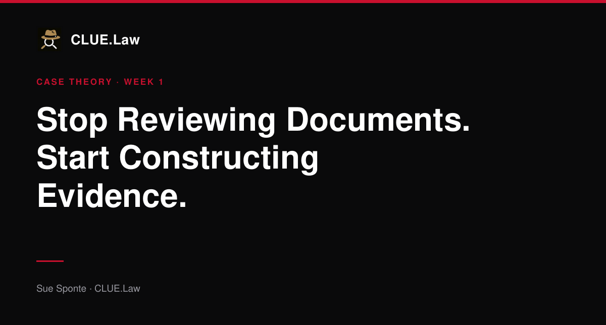 Stop Reviewing Documents. Start Constructing Evidence.